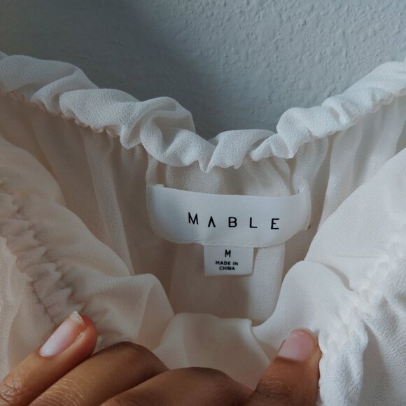 Mable Elegant Off-Shoulder White Mini Dress - Picture 5 of 7